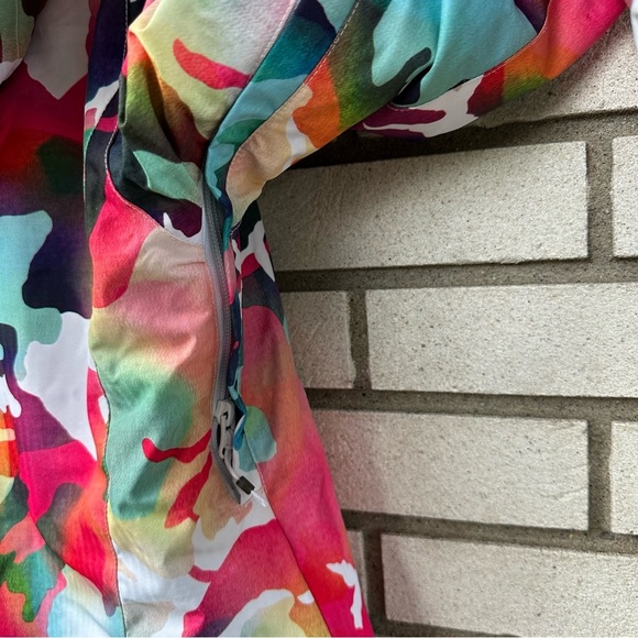 GSOU SNOW Vibrant Camo Insulated Snow Jacket XS Removable Hood Waterproof Ski - Picture 11 of 12